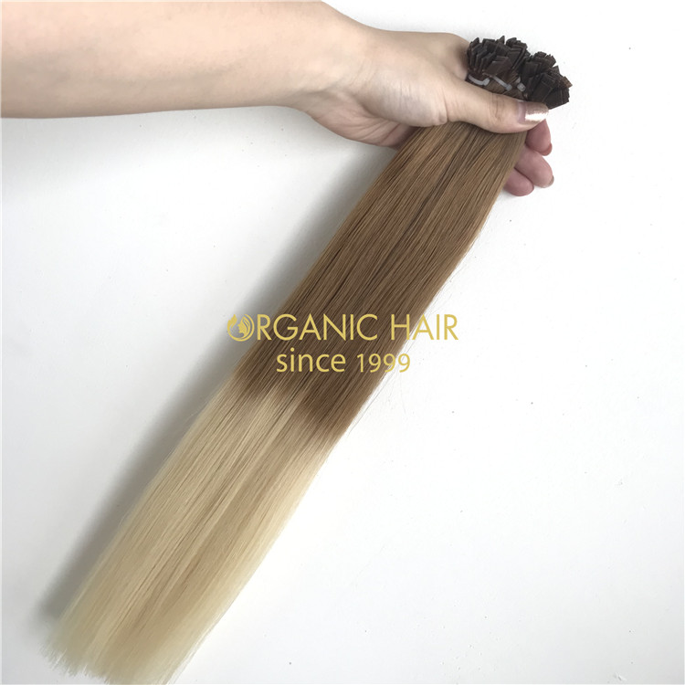 100% Human remy hair rooted color keratin flat tip X209